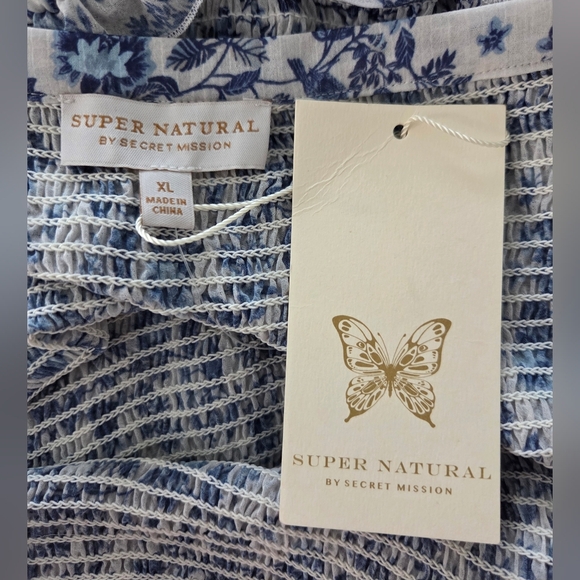 SUPER NATURAL BY SECRET MISSION GEORGETTE GREENPORT DRESS. - Picture 4 of 6